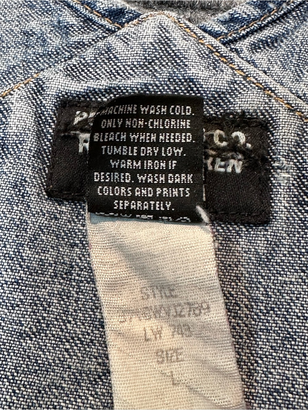 Vintage Y2K 90s Polo Jeans Co Ralph Lauren Denim Overalls Large Blue Carpenter - Picture 12 of 13